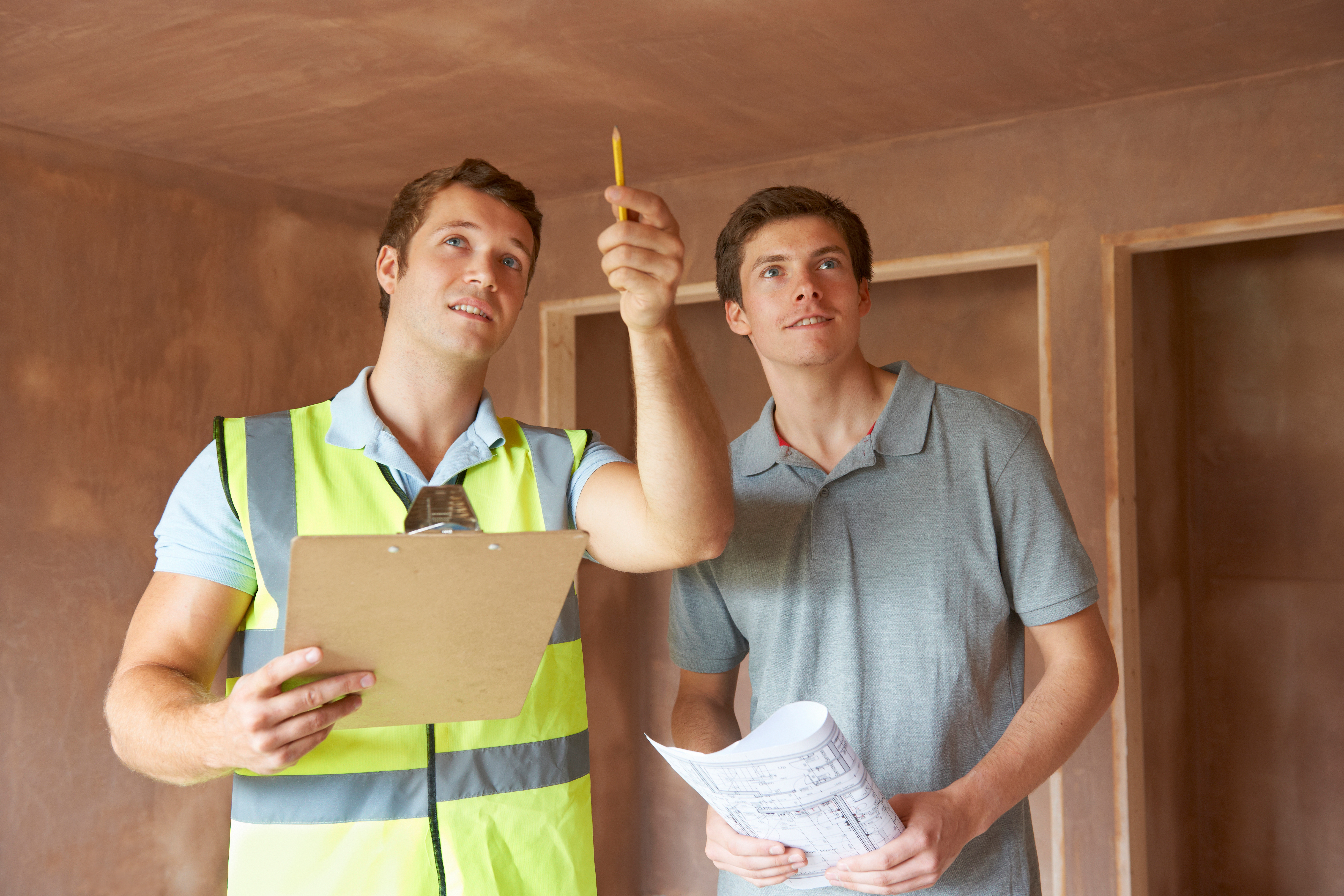 Technician inspecting an HVAC system